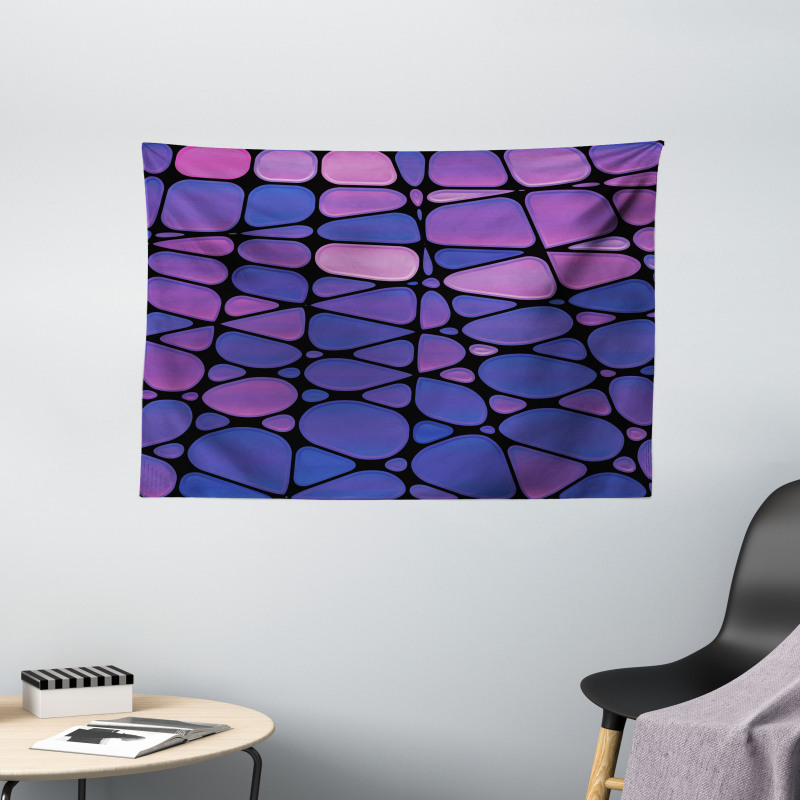 Stained Graphic Drops Wide Tapestry