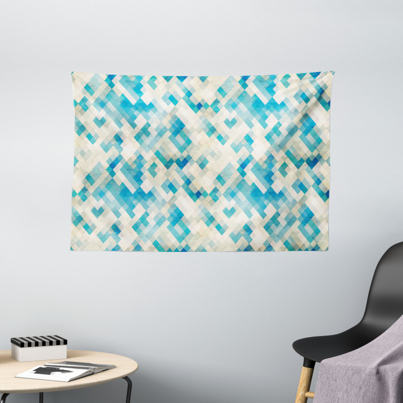 Hexagonal Abstract Grunge Wide Tapestry