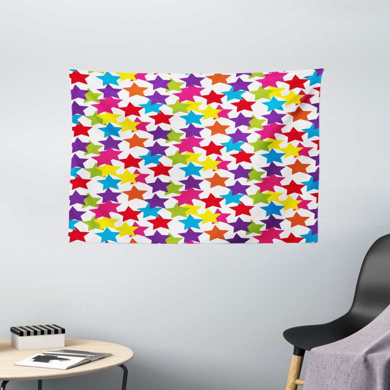 Funky Stars Kids Room Wide Tapestry