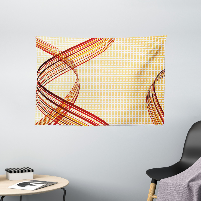 Abstract Curvy Stripes Wide Tapestry