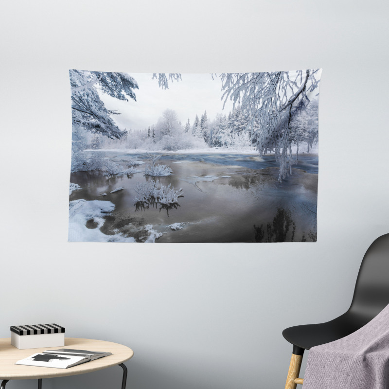 Nordic Snow Nature Icy Wide Tapestry