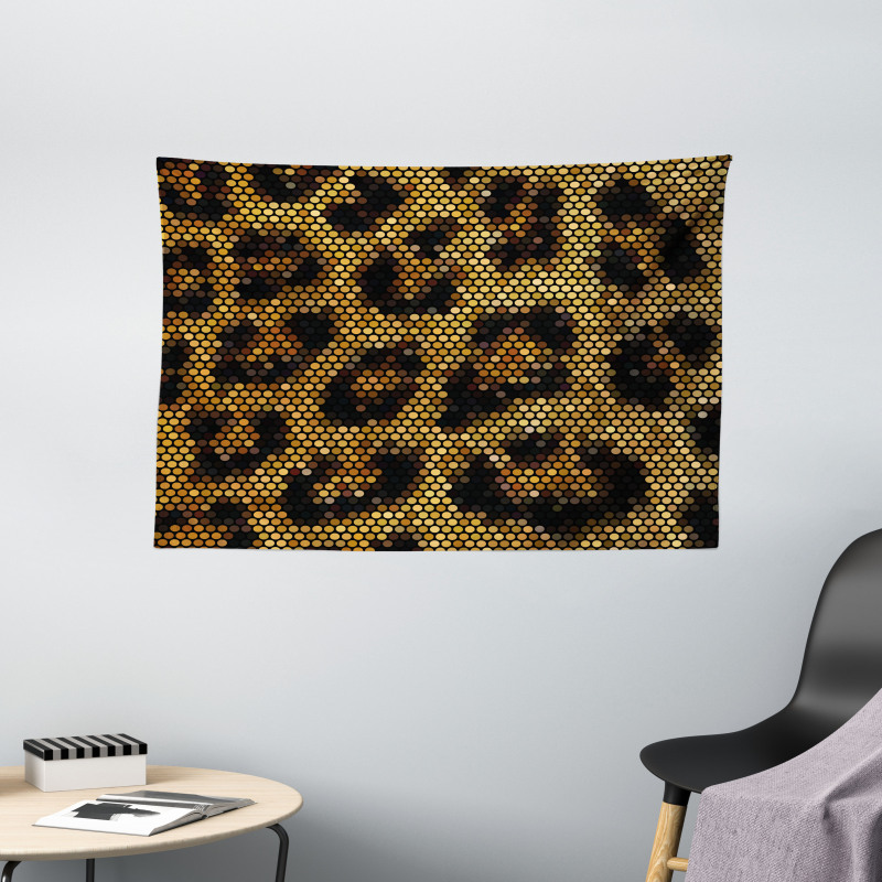 Leopard Motif Trippy Wide Tapestry