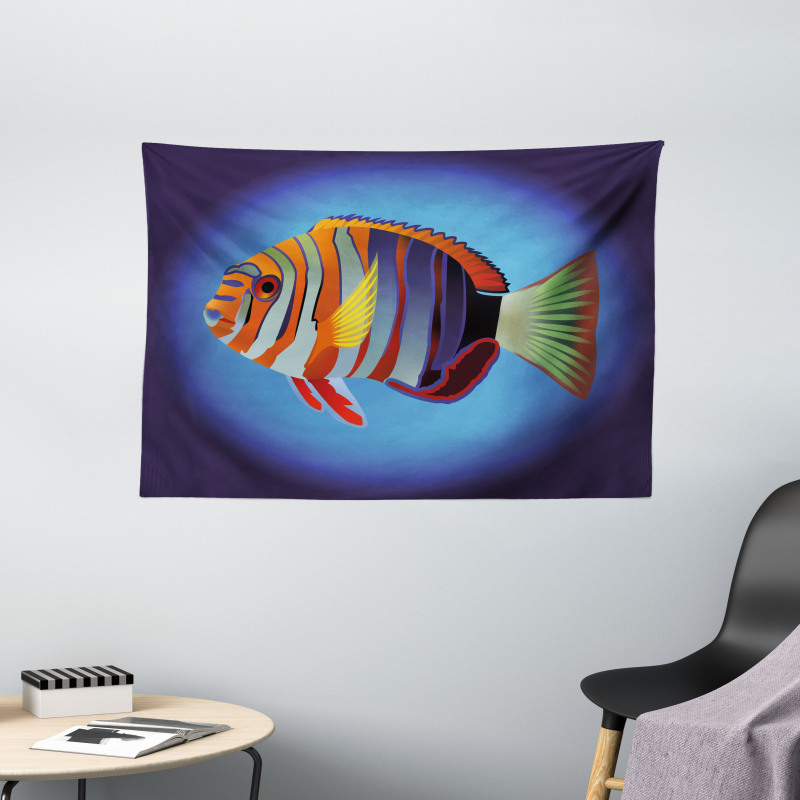 Tropical Exotic Sea Fish Wide Tapestry