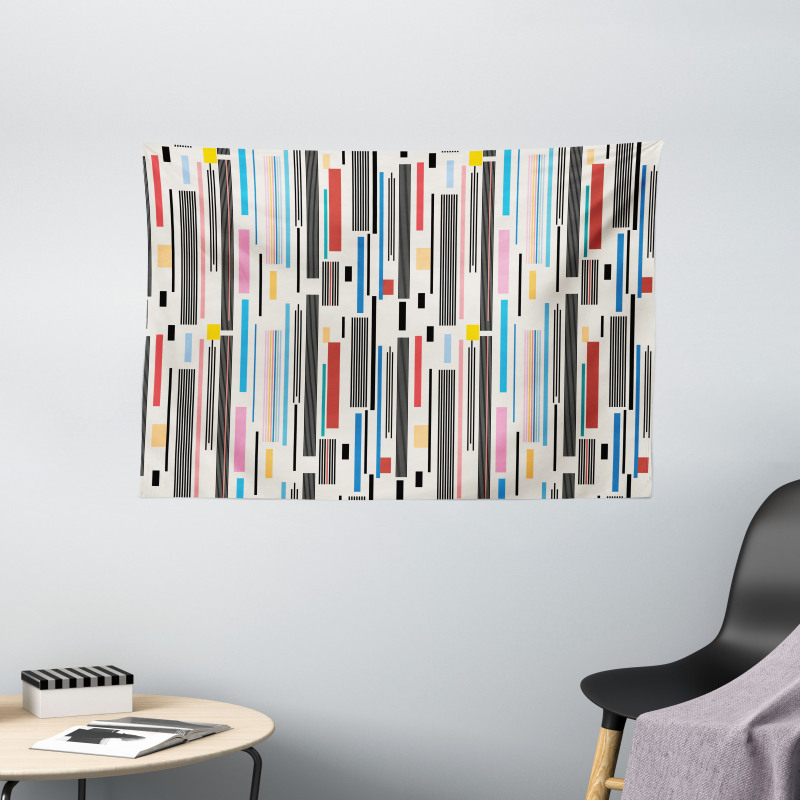 Various Color Stripes Wide Tapestry