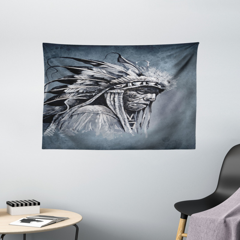 Tribe Chief Artwork Wide Tapestry