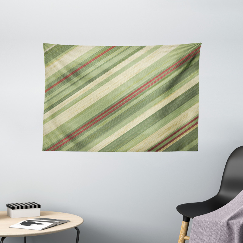 Diagonal Stripes Grungy Wide Tapestry