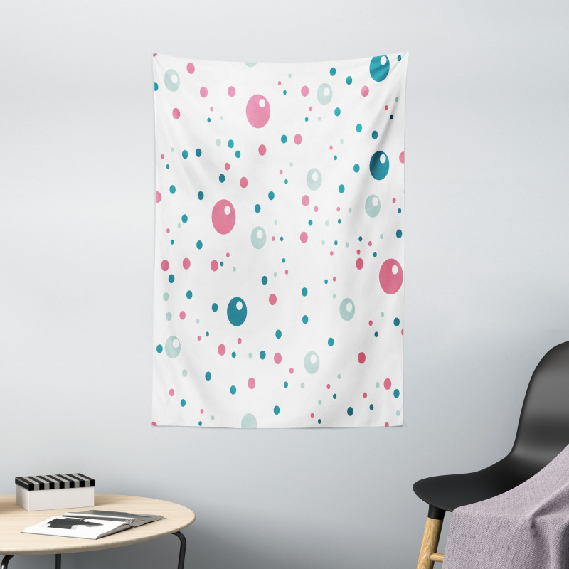 Pastel Color Polka Dots Tapestry