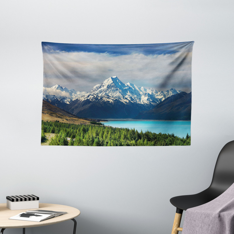 Mount Cook Pukaki Lake Wide Tapestry