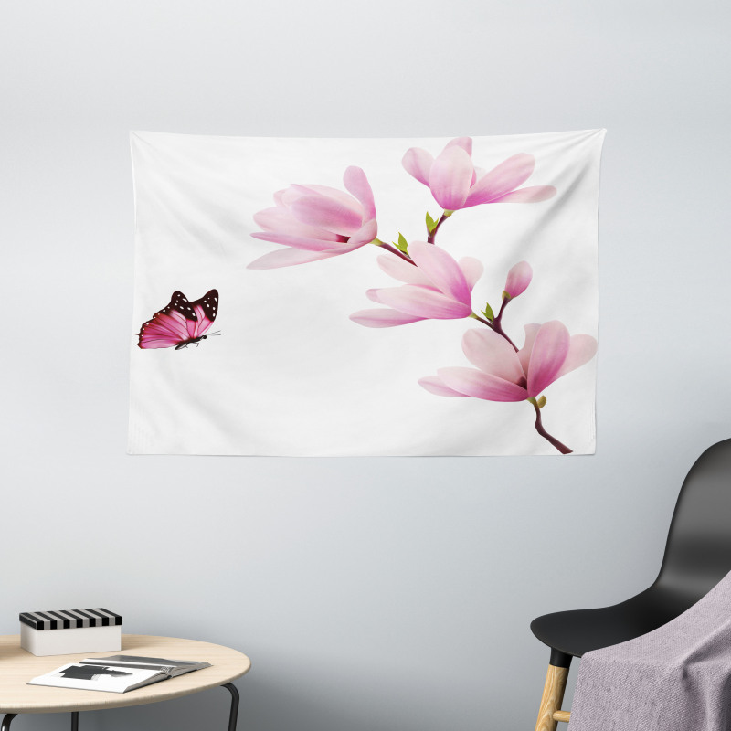 Blossom Branch Flowers Wide Tapestry