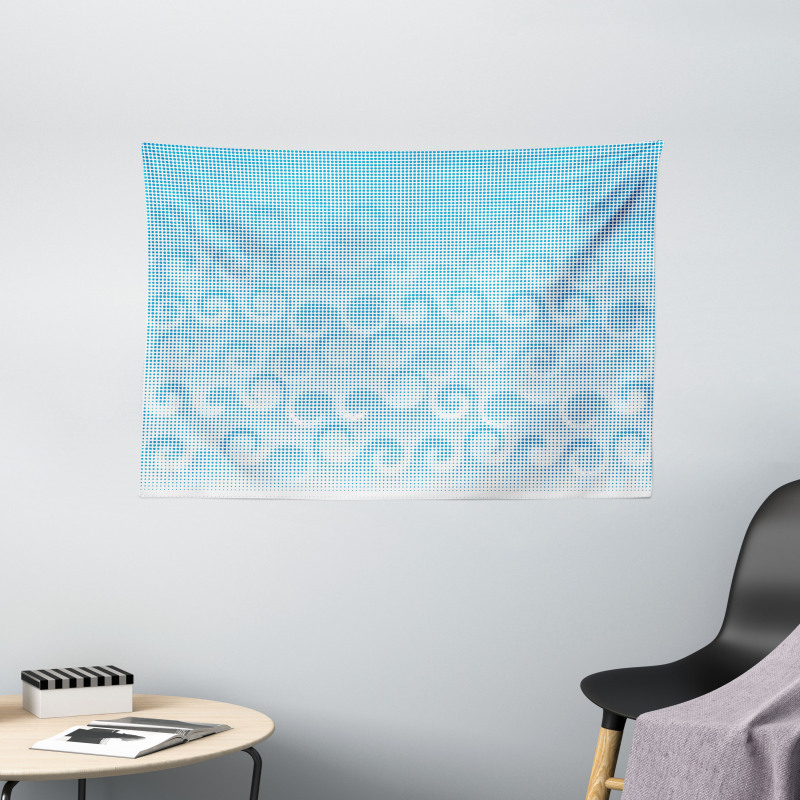 Spiral Circles Dots Wide Tapestry