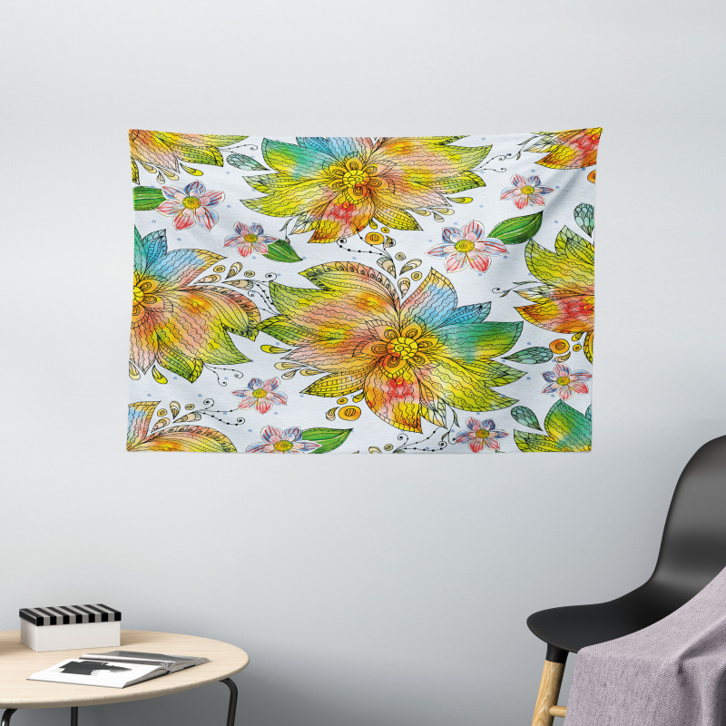 Macro Flower Petals Art Wide Tapestry