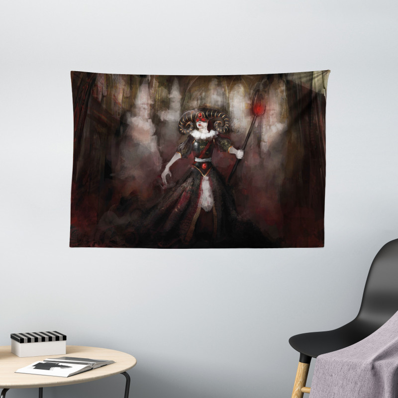 Medieval Evil Woman Myth Wide Tapestry