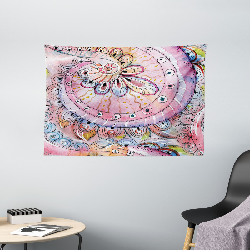 Watercolor Effects Art Wide Tapestry