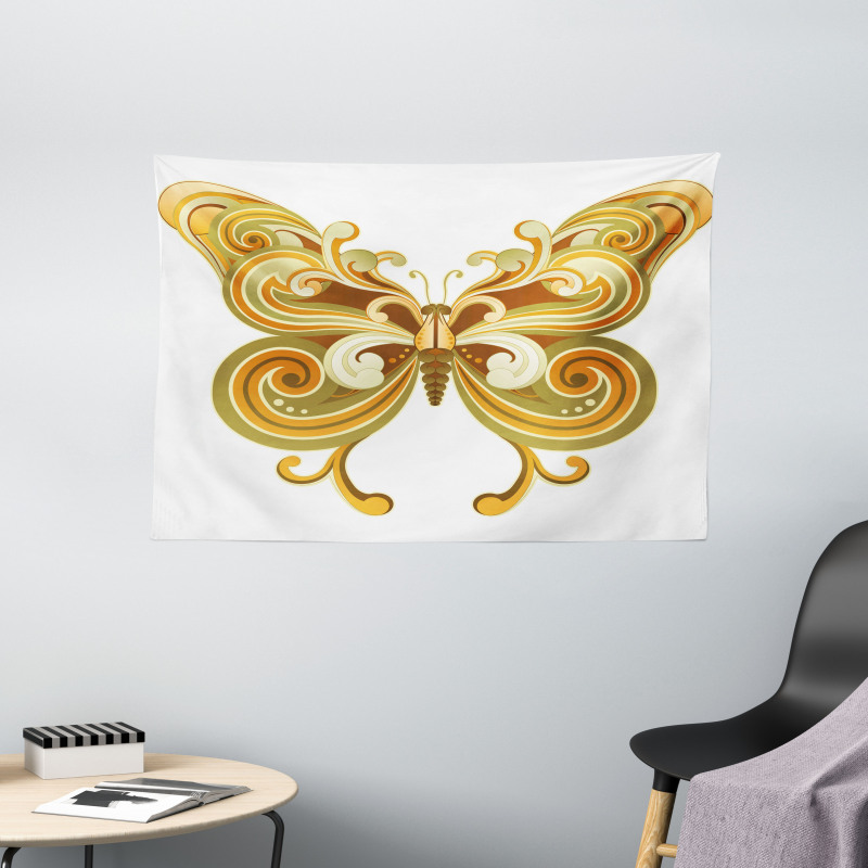 Macro Butterfly Wide Tapestry