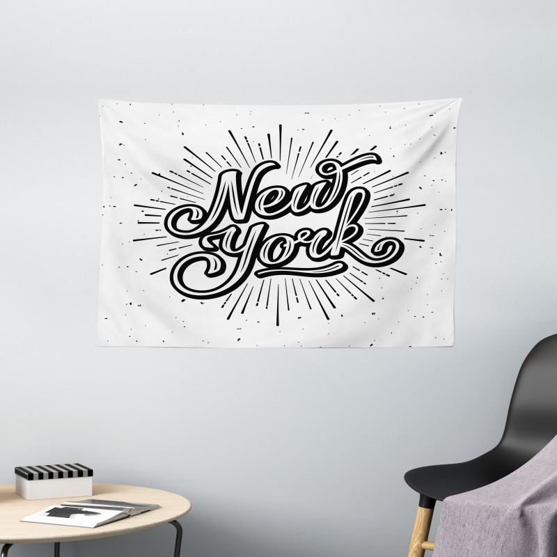 New York Typography Wide Tapestry