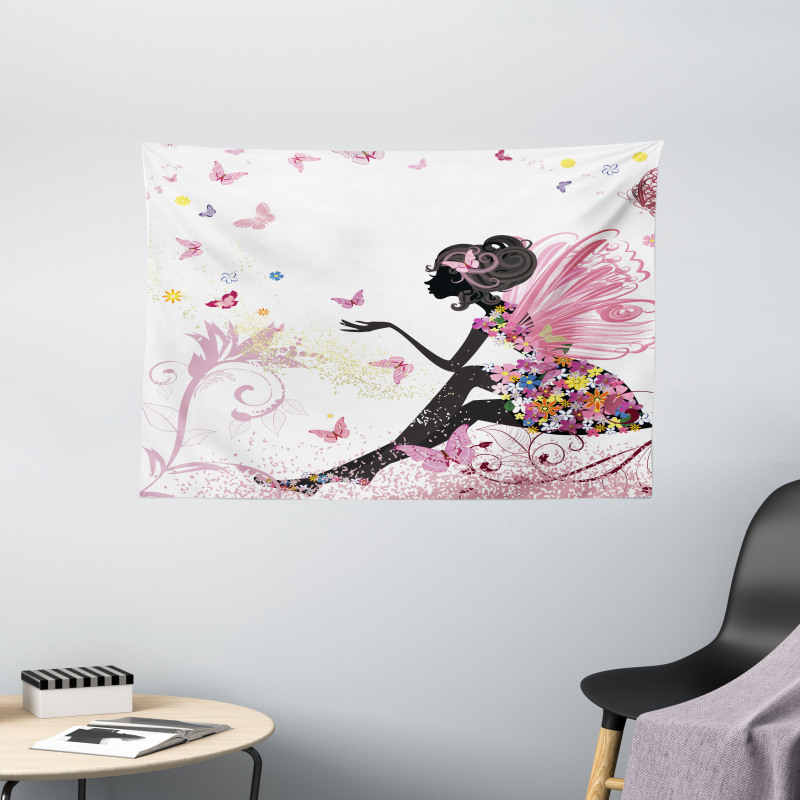 Fantasy Garden Wide Tapestry