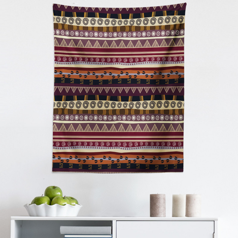 Etnik Mikrofiber Duvar Halısı Şık Kilim Desenli