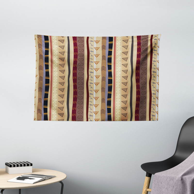 Striped Ornament Wide Tapestry