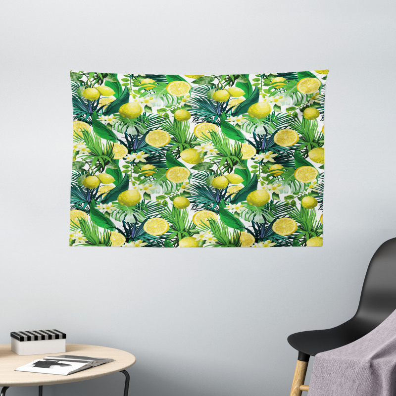 Exotic Plants Green Leaf Wide Tapestry