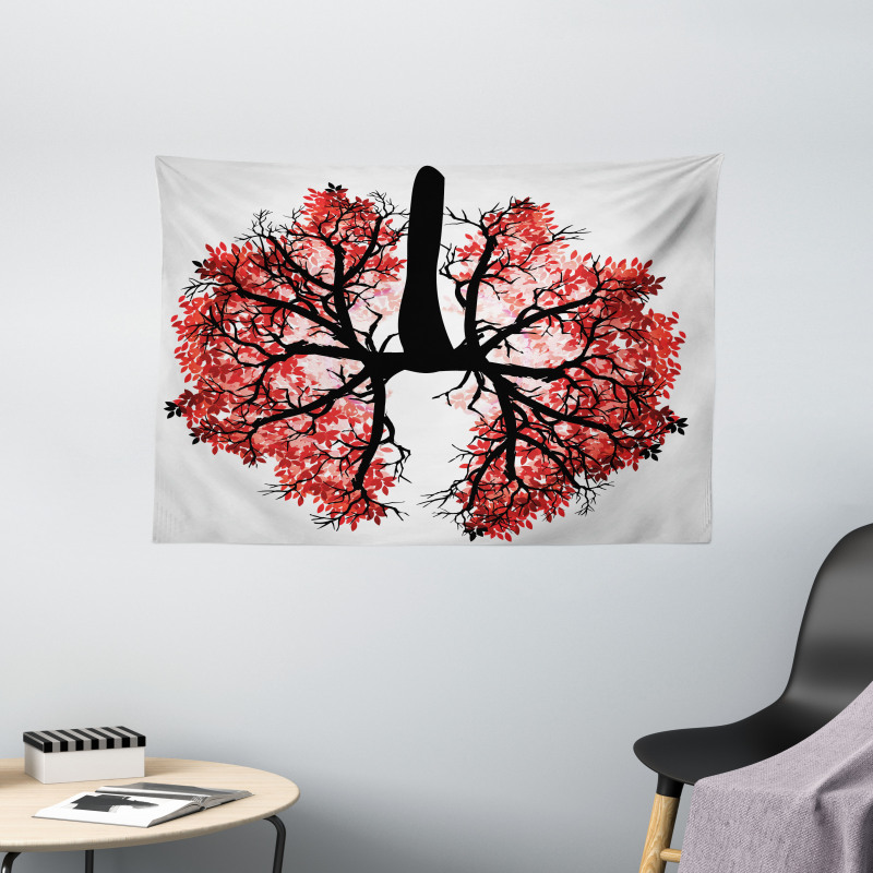 Human Lung Floral Healthy Wide Tapestry