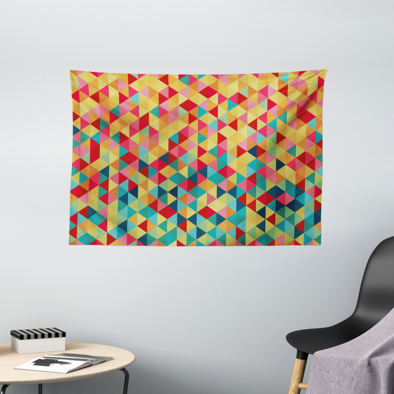 Triangles Fractal Aztec Wide Tapestry