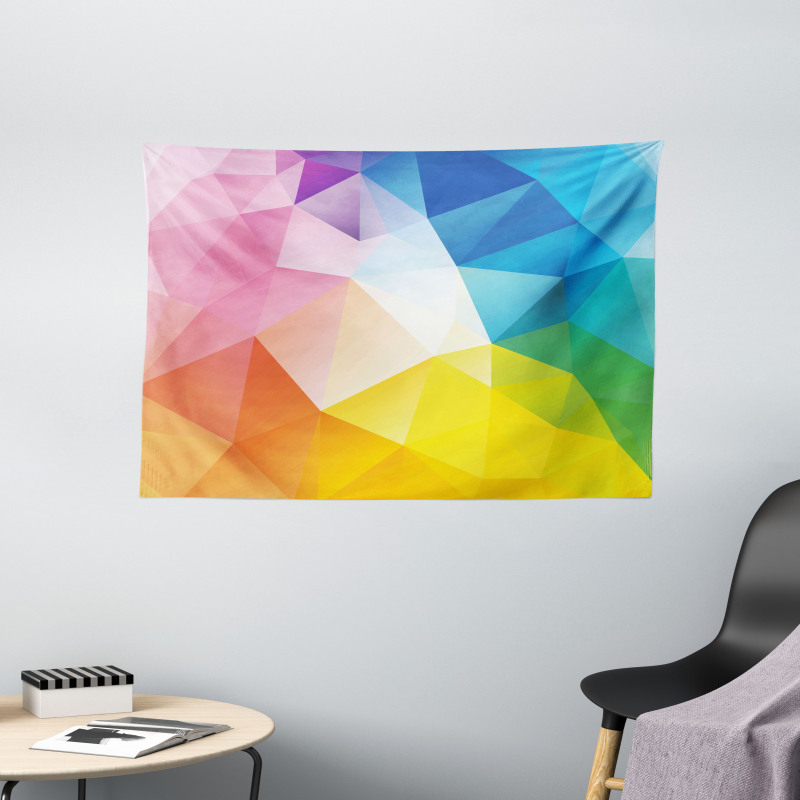 Fractal Colored Lines Wide Tapestry