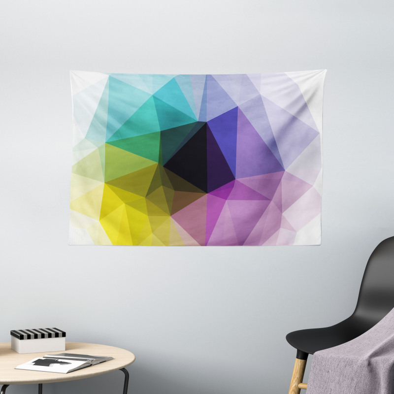 Triangles Color Shades Wide Tapestry
