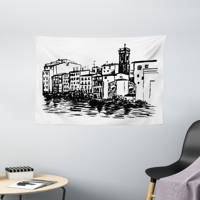 Venice City Historical Wide Tapestry