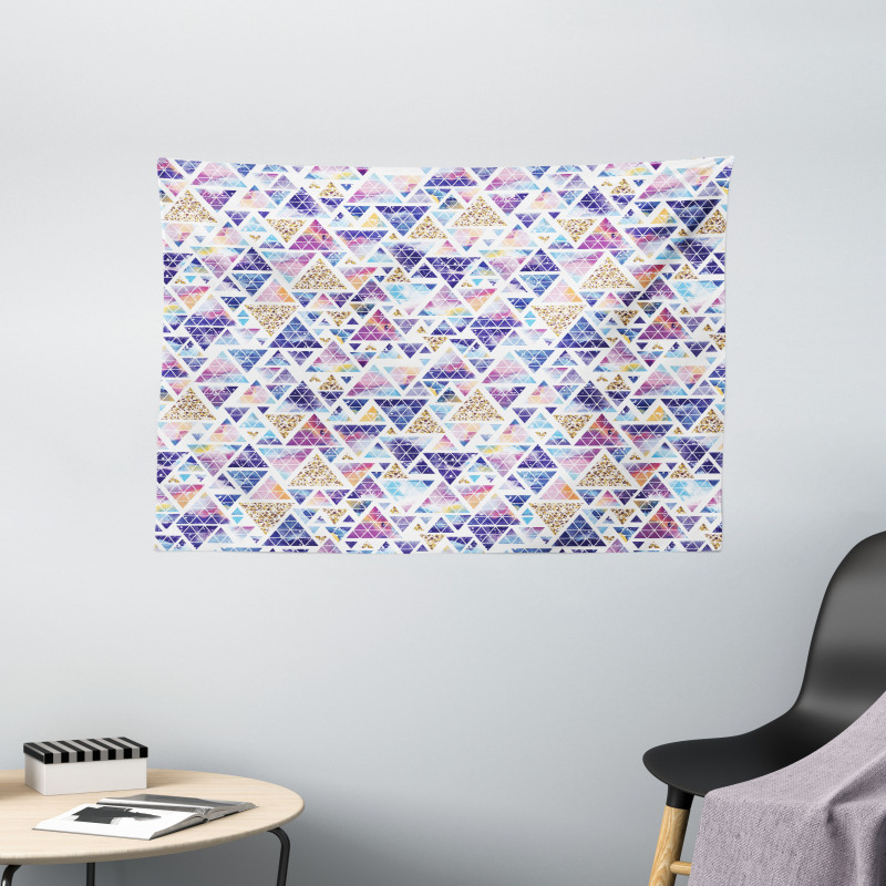 Triangular Space Art Wide Tapestry