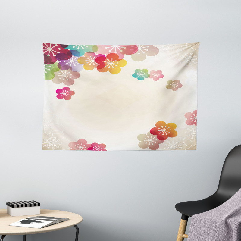 Abstract Japanese Art Wide Tapestry