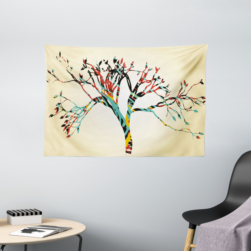 Abstract Colorful Tree Wide Tapestry