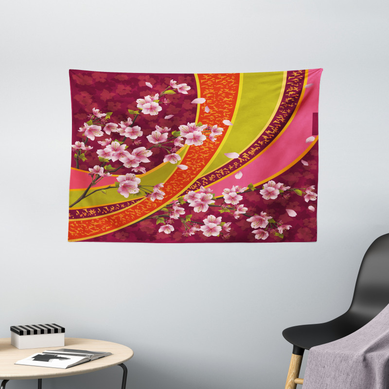 Sakura Blossom Japanese Wide Tapestry