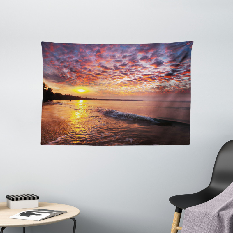 Dawn at Beach Seaside Wide Tapestry