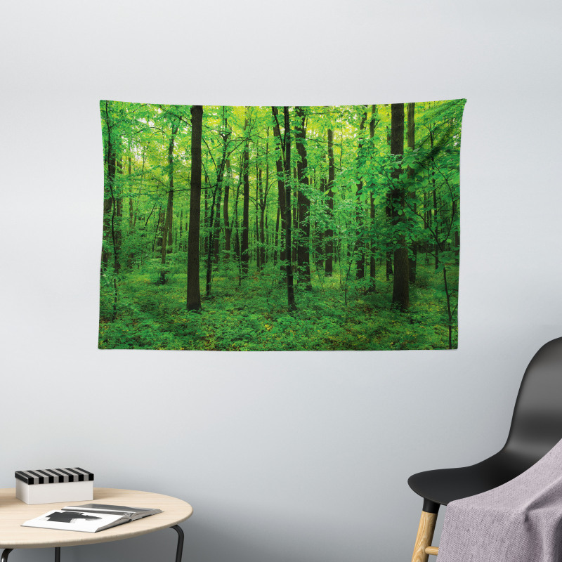 Spring Forest Bush Rural Wide Tapestry