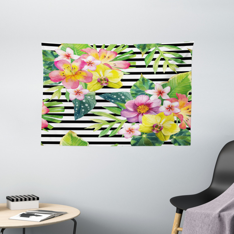 Various Flowers Bouquet Wide Tapestry