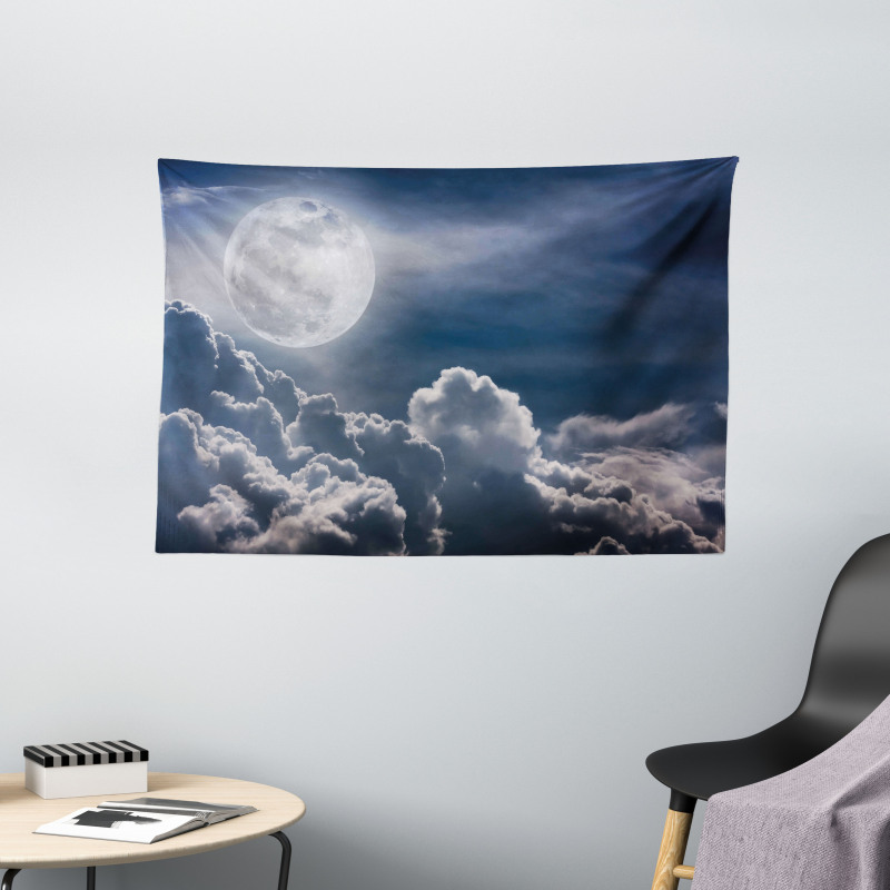 Celestial Photo Full Moon Wide Tapestry