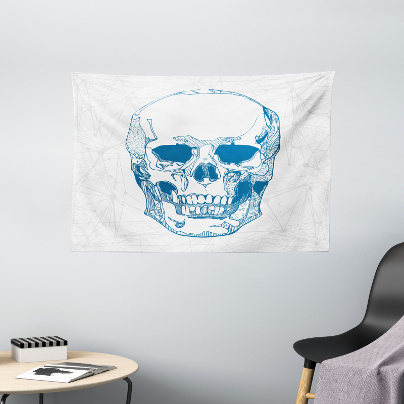 Skull Science Elements Wide Tapestry