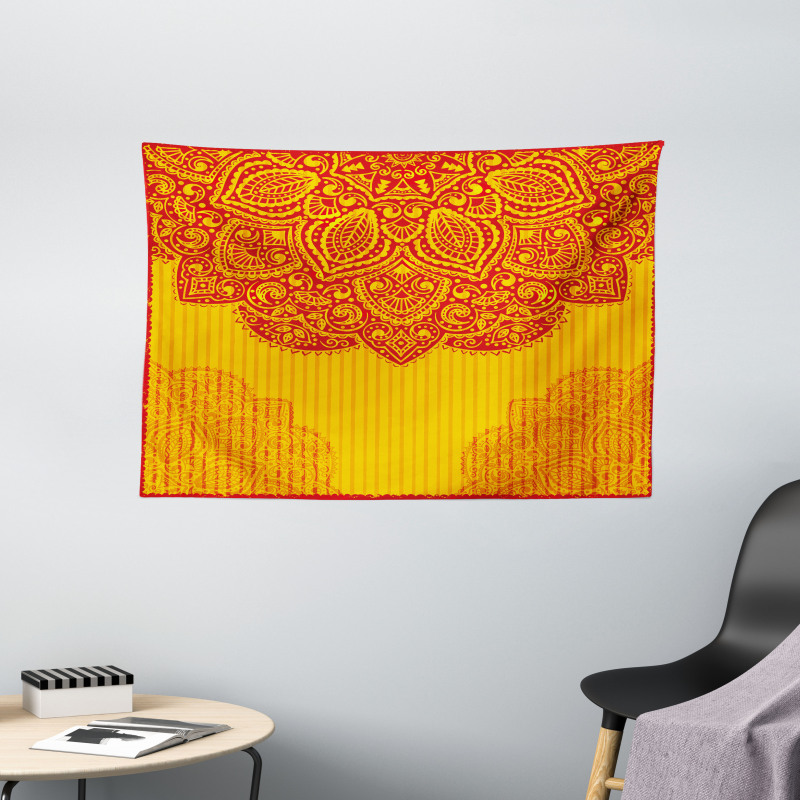 Retro Traditional Design Wide Tapestry