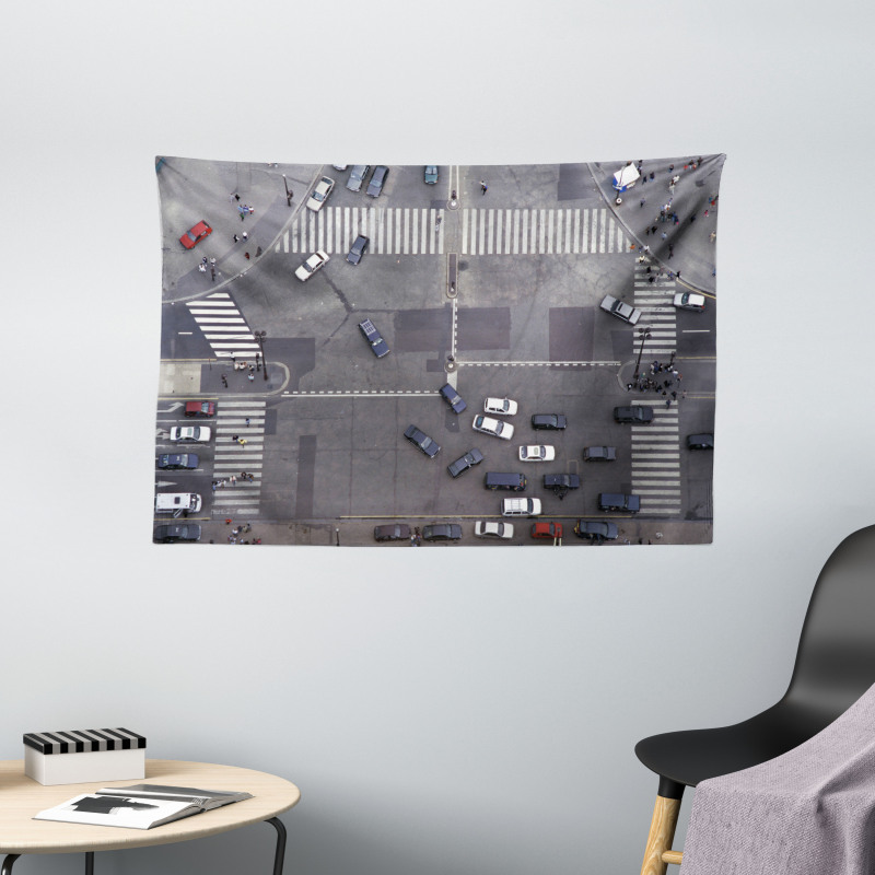 Road Intersection Paris Wide Tapestry