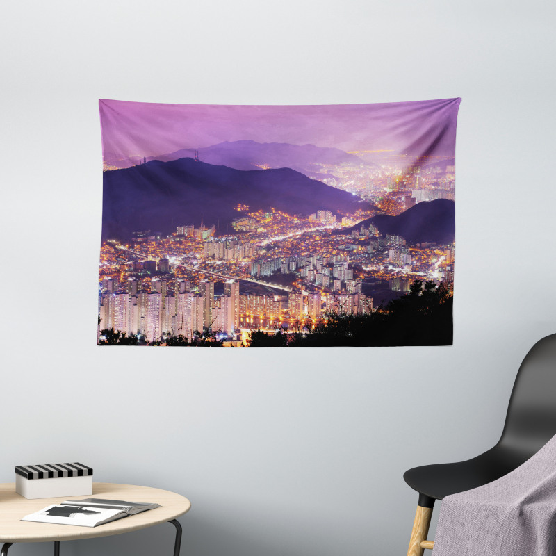 Skyline of Busan Korea Wide Tapestry