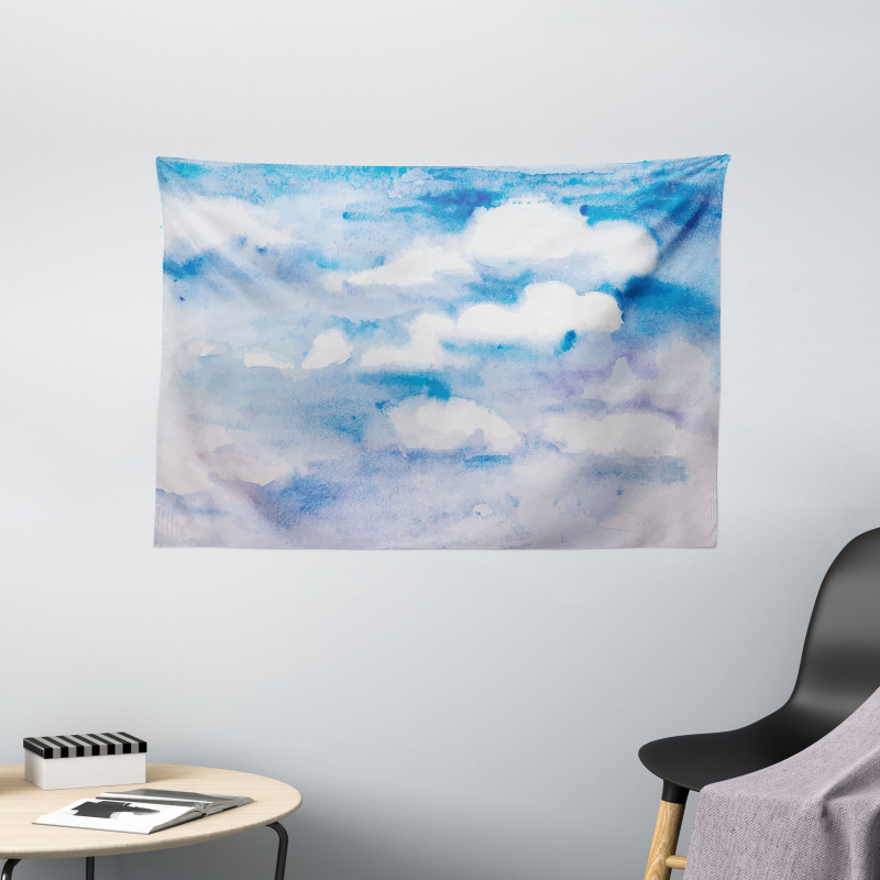 Cloudy Sky Hazy Serene Wide Tapestry