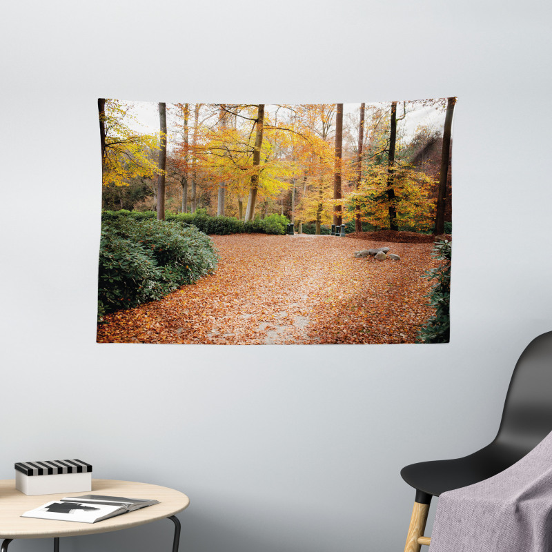 Autumn Forest Trees Fall Wide Tapestry