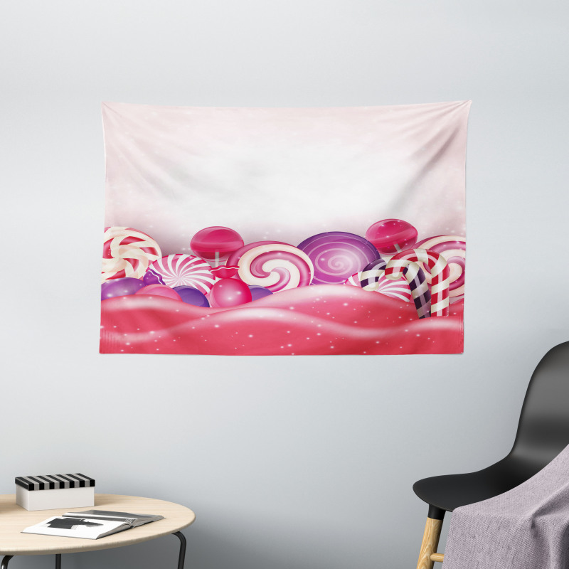 Rainbow Swirl Lollipop Wide Tapestry