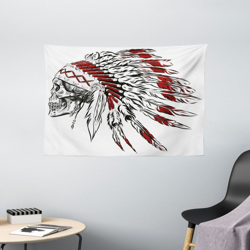 Feather Headdress Wide Tapestry
