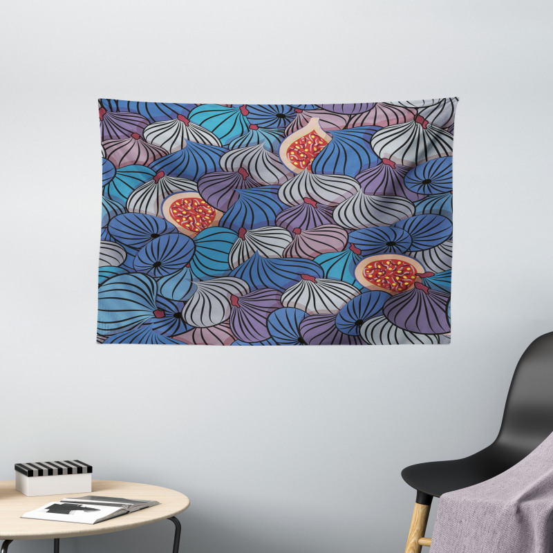 Fig Fruits Pattern Spring Wide Tapestry