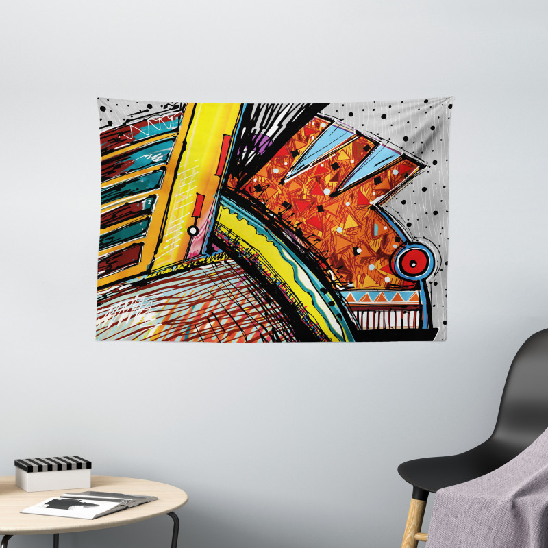 Funky Abstract Music Wide Tapestry