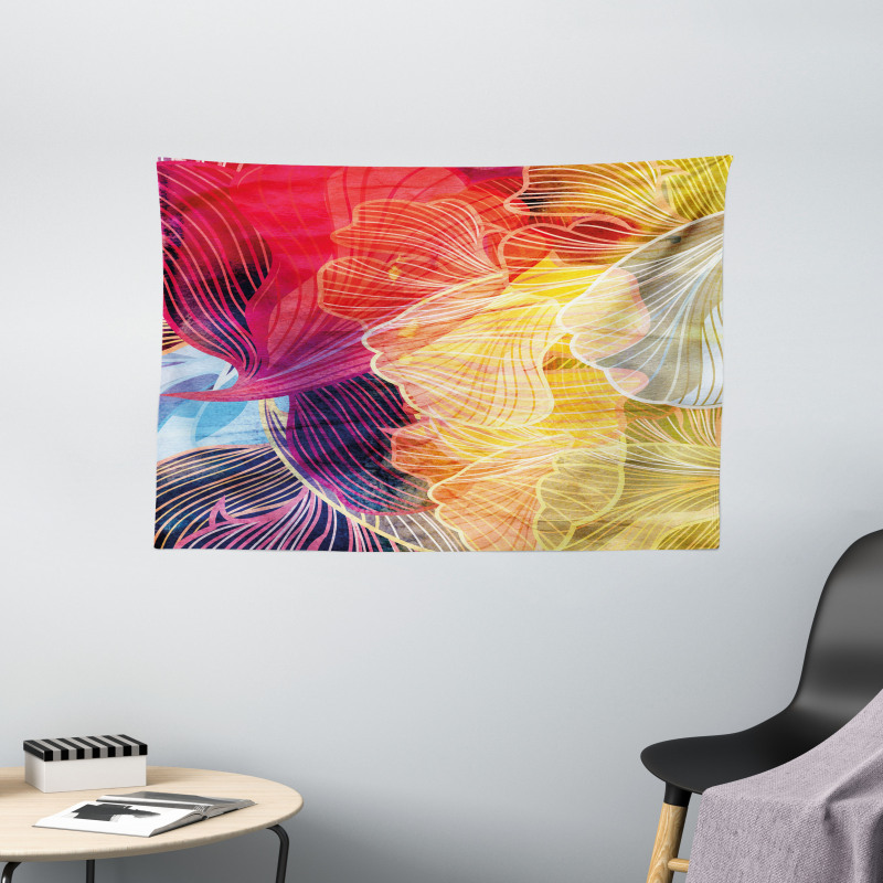 Abstract Colorful Natural Wide Tapestry