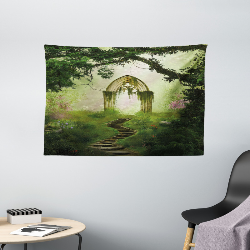 Fantasy Gate in Forest Wide Tapestry