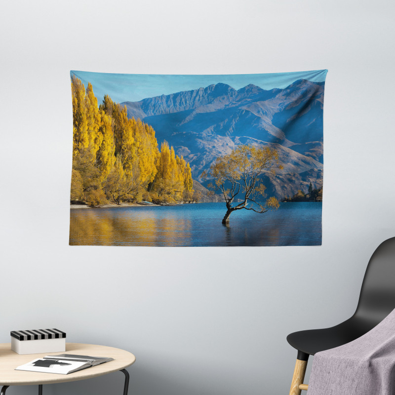 Sunken Tree Lake Rural Wide Tapestry