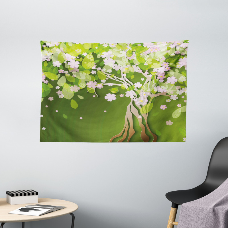Blossoming Petals Florets Wide Tapestry